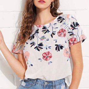 🌸 Floral Embroidered Boho Summer Top